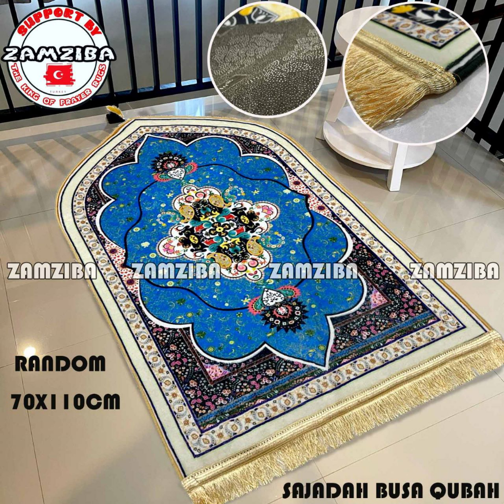 Sajadah Turki Qubah Quilting Anti Slip Ukuran Dewasa Bahan Super Halus