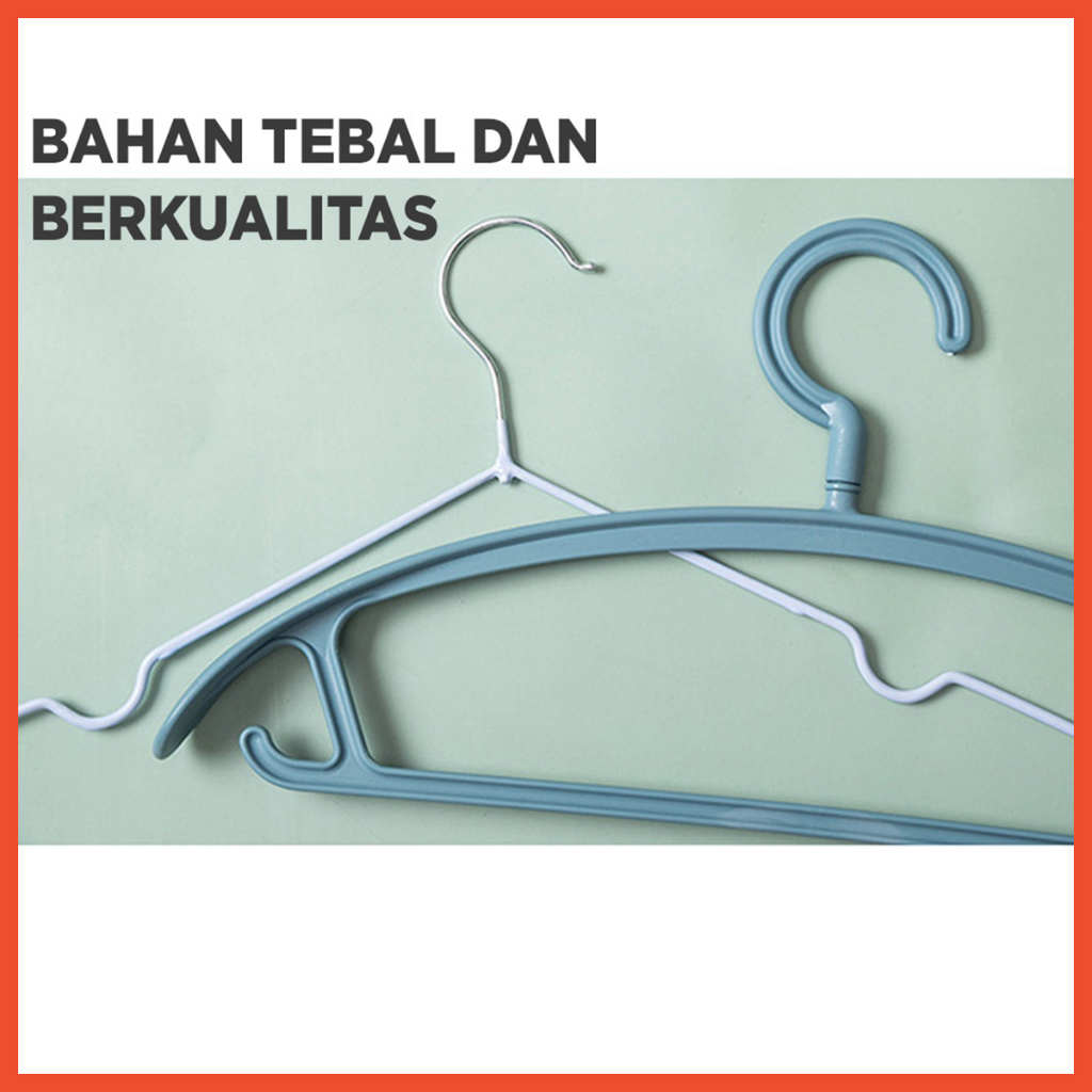 GANTUNGAN BAJU HANGER PLASTIK | PLASTIC HANGER PAKAIAN LAUNDRY ANTI SLIP WARNA