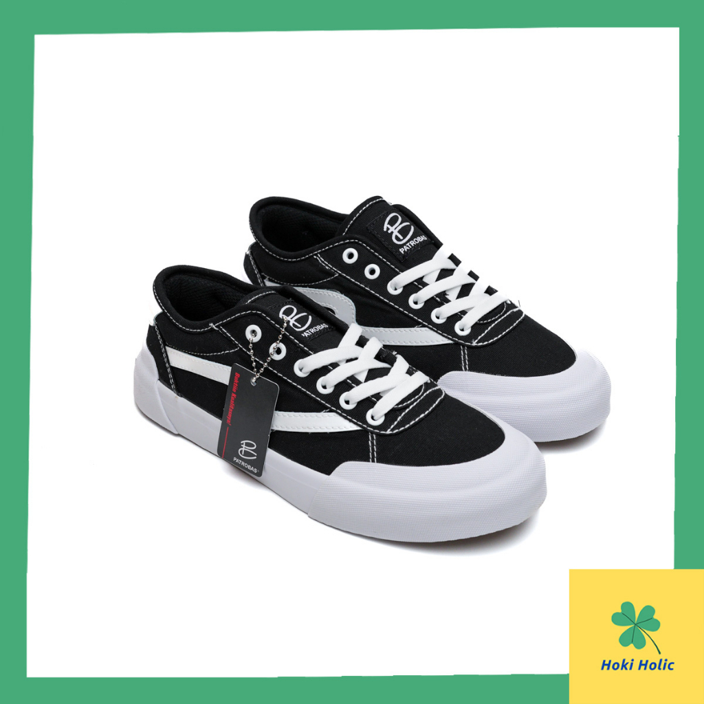 Sepatu Patrobas New Ivan Low Black White | Sneaker Casual Pria Wanita Patrobas Original