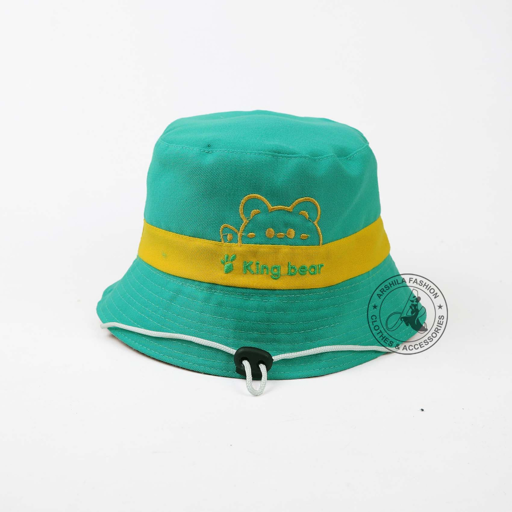 Topi Bucket Anak Bordir King Bear