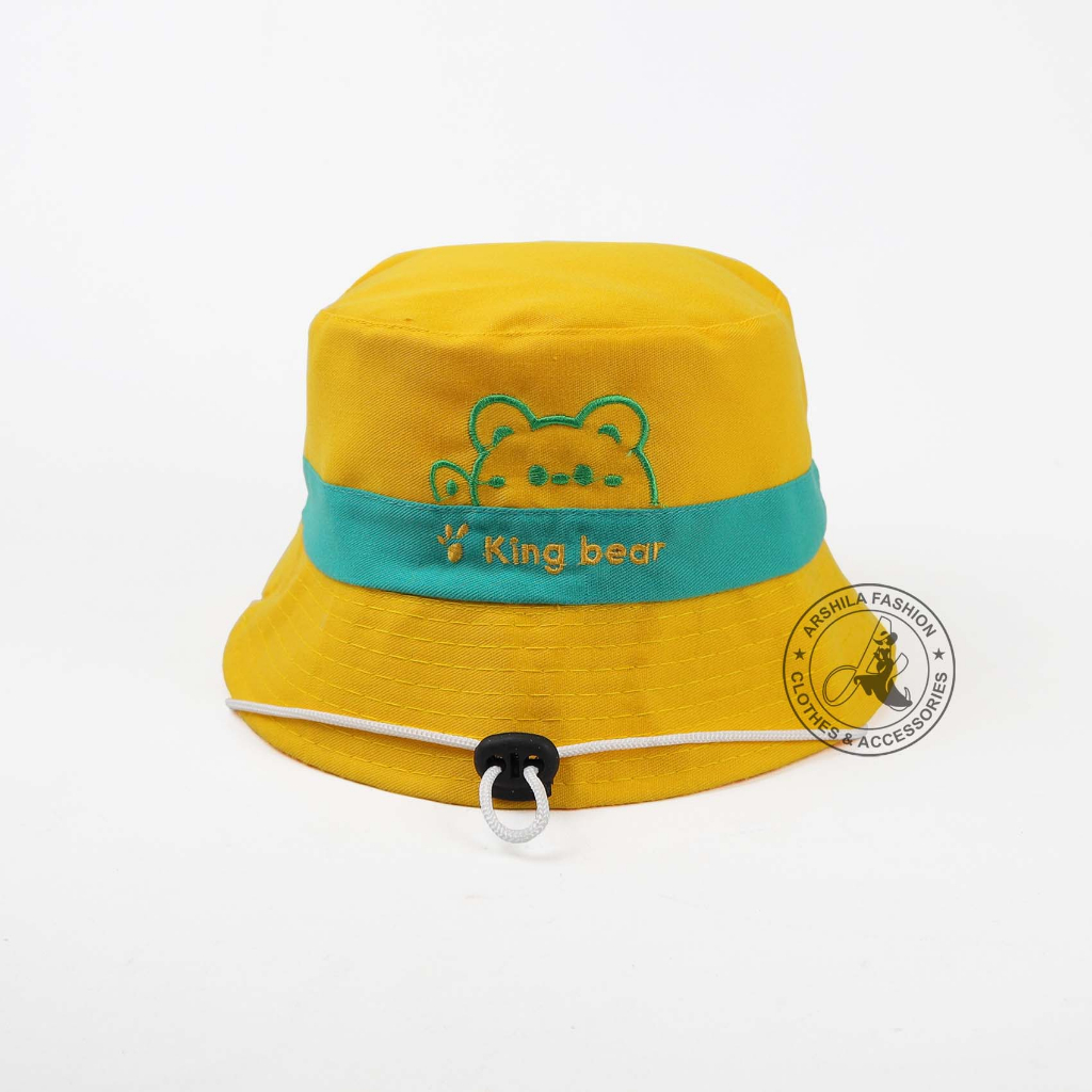 Topi Bucket Anak Bordir King Bear