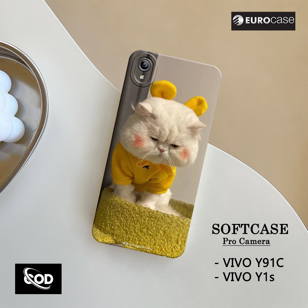 Casing Hp Vivo Y91c / Y1s  - Fashion Case Kucing - Soft Case Hp Vivo Y91c / Y1s Terbaru - Kesing Hp 