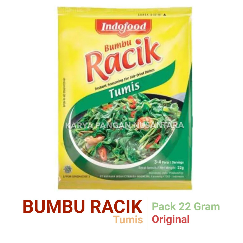 

BUMBU RACIK TUMIS INDOFOOD BUMBU INSTANT RACIK TUMIS 20 GR