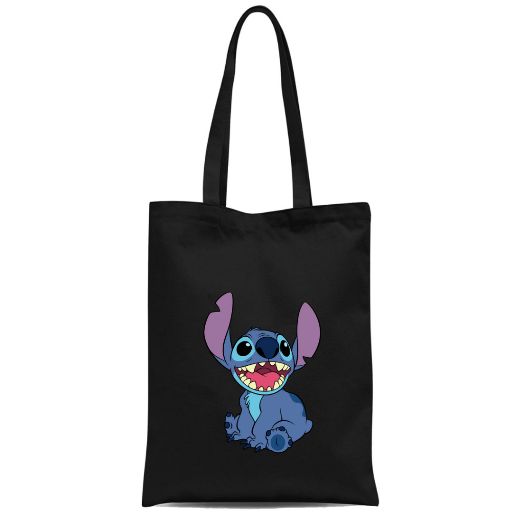Totebag Resleting DTF STITCH LILO tas tote bag kampus kuliah sekolah kerja Viral || Kiiyoomii ||