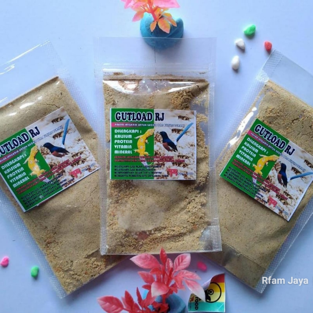 GUTLOAD RJ 50 GRAM UNTUK JANGKRIK PROTEIN VITAMIN PAKAN JANGKRIK
