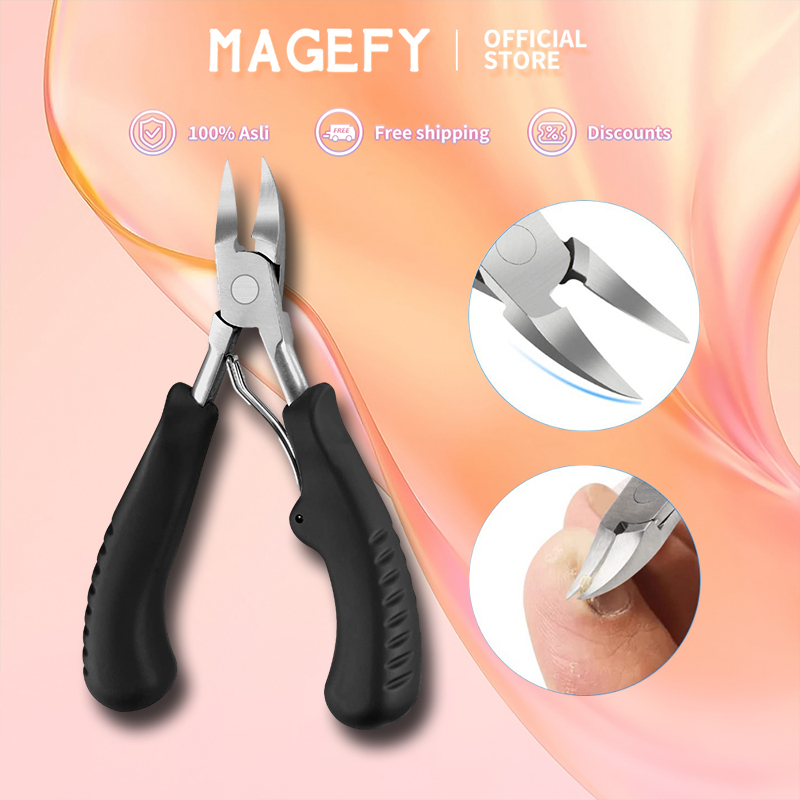 MAGEFY Gunting Kuku Miring Stainless Steel Anti Vena Gunting Kuku Jari Kaki Gunting Kulit Mati dan Kutikula 1378