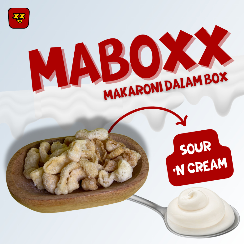 Snack Makaroni Goreng Maboxx Rasa SOUR N CREAM Gurih Asin Sedap