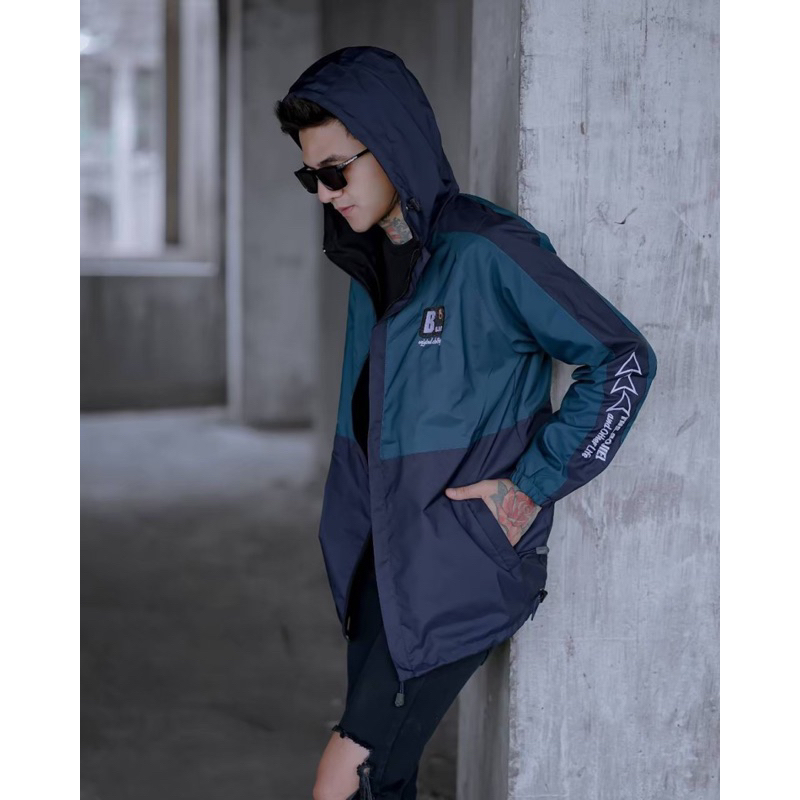 The Bojiel OD DREAM - Jaket Casual Navy Petro Jaket Parasut Pria Jaket Outdoor