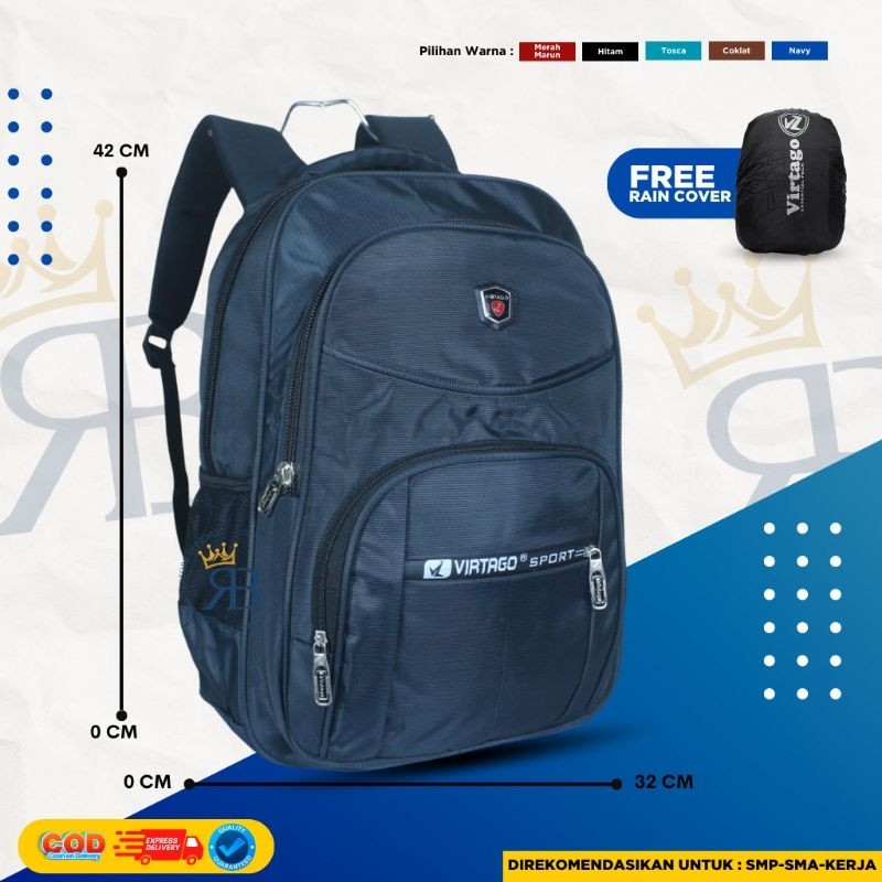 Tas Ransel Virtago/Tas Sekolah Untuk SMP-SMA-KULIAH-KERJA/Tas Laptop Untuk Kerja Unisex/BISA COD