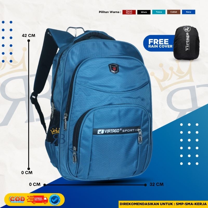 Tas Ransel Virtago/Tas Sekolah Untuk SMP-SMA-KULIAH-KERJA/Tas Laptop Untuk Kerja Unisex/BISA COD