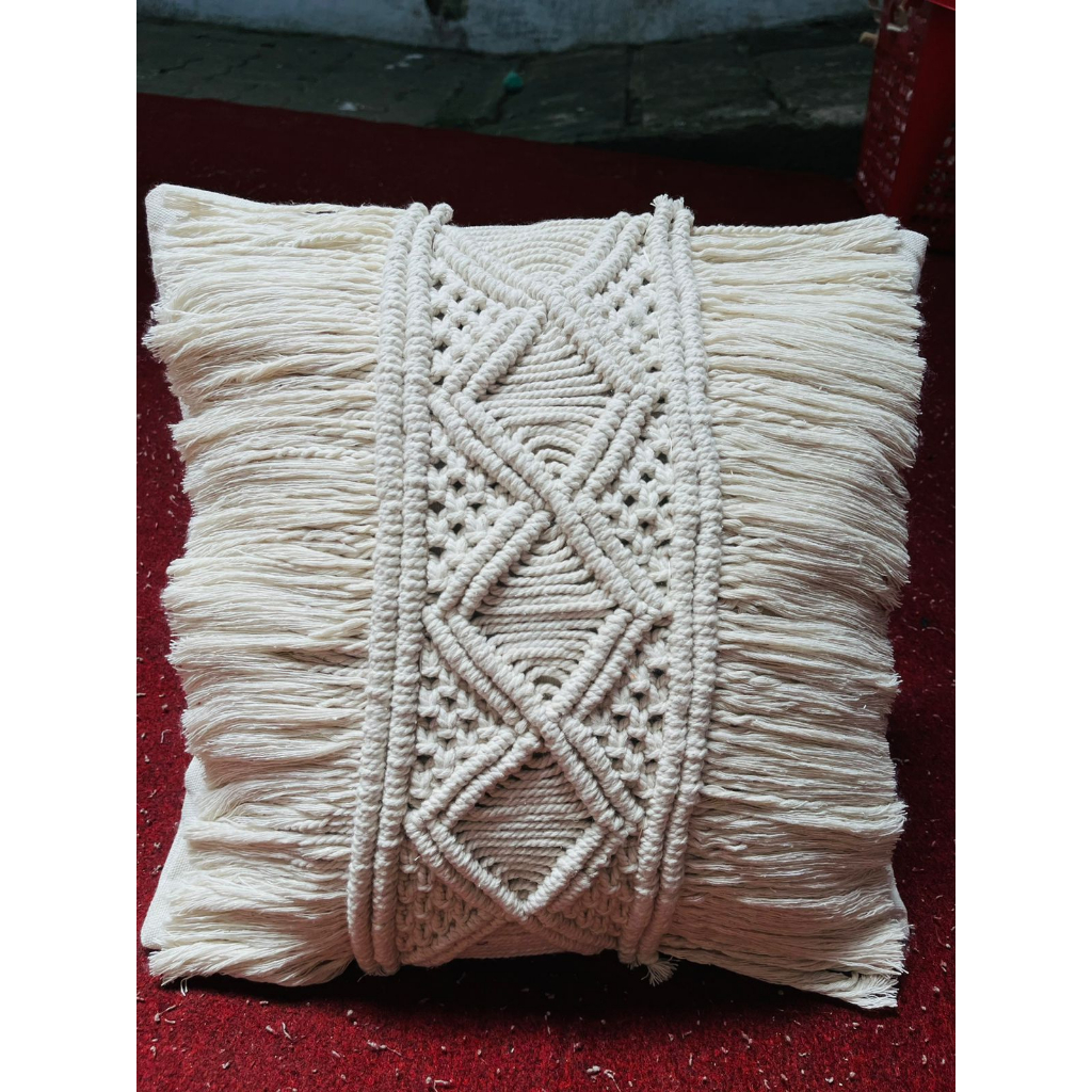 READY STOK) macrame sarung bantal / macrame cover bantal/Dekorasi rumah