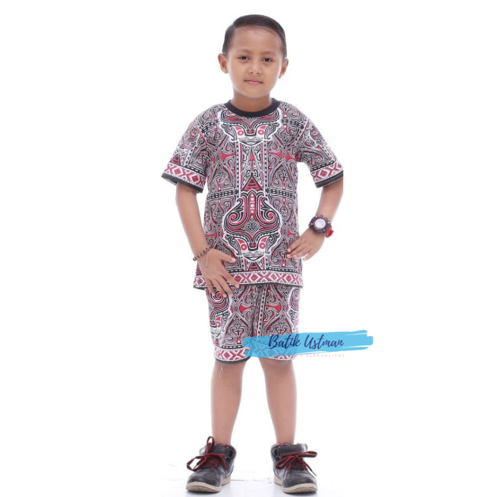 Setelan Kaos Batik Etnik Anak Laki Laki Dan Perempuan Usia 1-8 Tahun / Setelan Anak / Setelan Barong Bali / Setelan Bali Anak / Setelan Barong Bayi / Setelan Barong