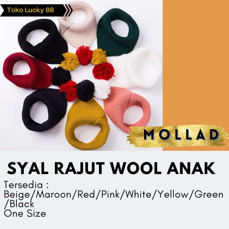 Scarf Ring Pom Kids Syal Anak Rajut Wool Winter Musim Dingin