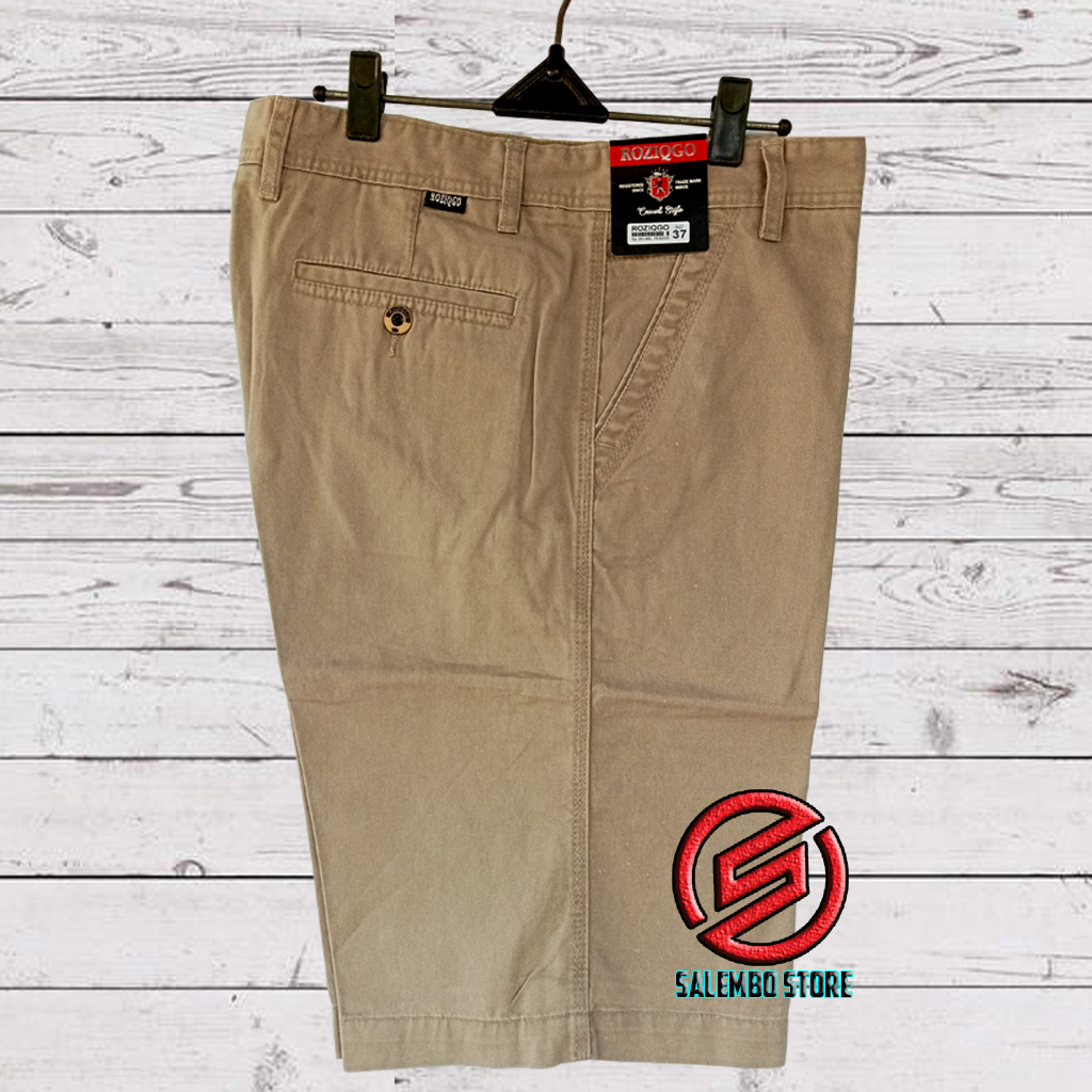 Celana Pendek Distro Pria Warna Hitam Abu Mocca Cream Bahan Katun / Celana Pendek Katun Pria Merk DI