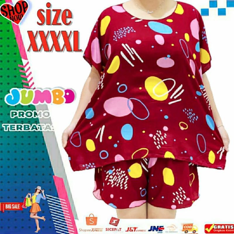 setelan baby doll jumbo size 4XL setelan jumbo setelan rayon jumbo one set jumbo setelan wanita