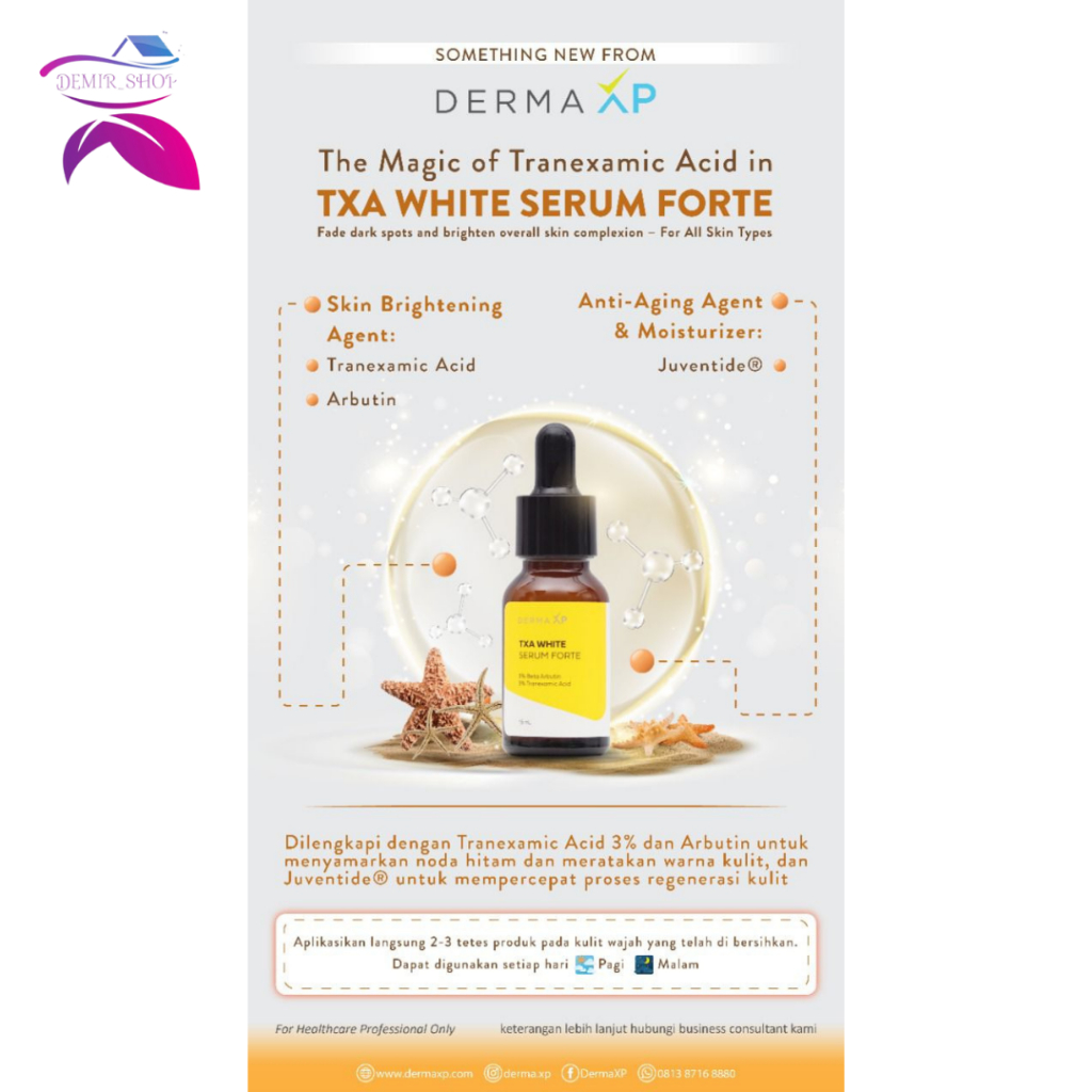 Derma Xp TXA  White Serum Forte 15 ml / Mencerahkan &amp; Menyamarkan Noda