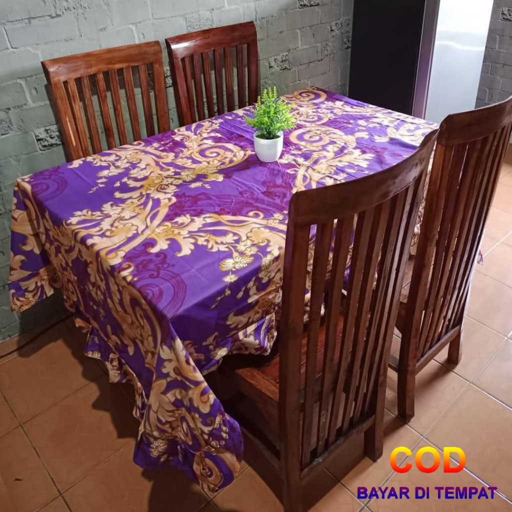 ✅COD Taplak Meja Batik 140x200 Kain Katun Model Rumbai Dekorasi Ruang Makan Perlengkapan Dapur Rumah