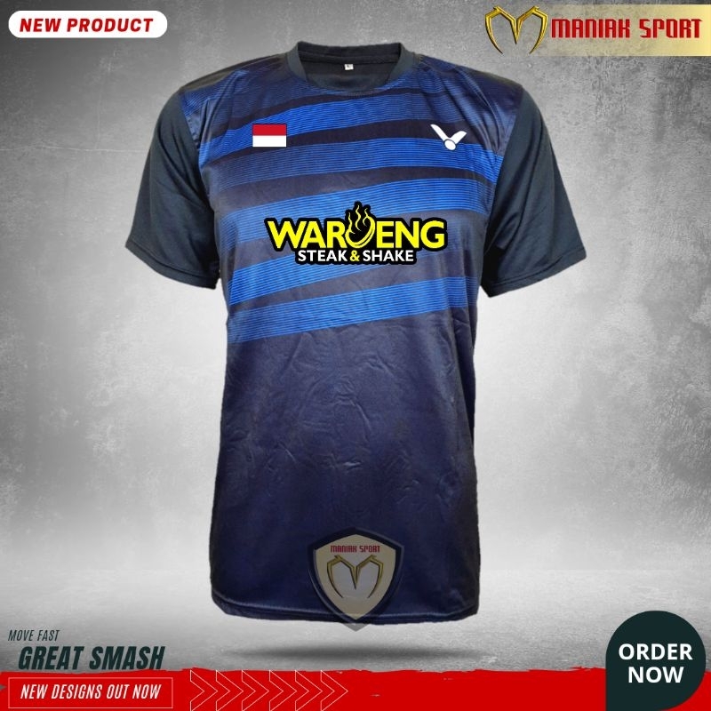 KBAS01- FREE SABLON NAMA‼️KAOS BADMINTON BAJU BULUTANGKIS VIC ROPE JERSEY PRINTING PREMIUM