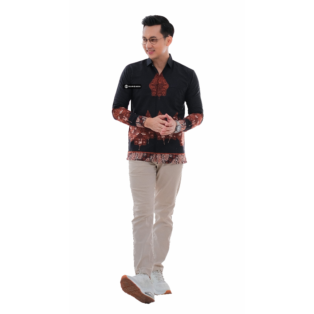 Handara Batik Pria Giriandra Hitam Sogan HB-186