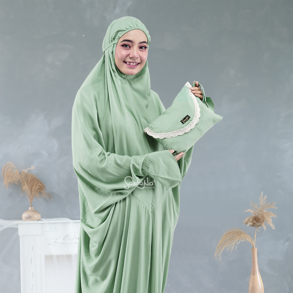 SAKEENA Mukena Terusan Rayon Premium Dewasa Jumbo