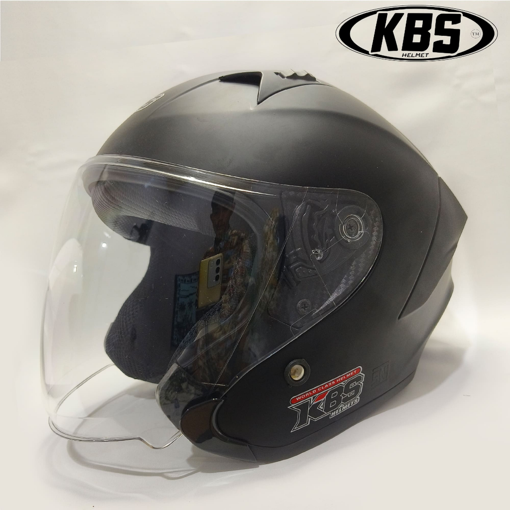 HELM HALF FACE KBS HAKAI KAYROZ HITAM DOF/ HELM PRIA DAN WANITA DEWASA SNI