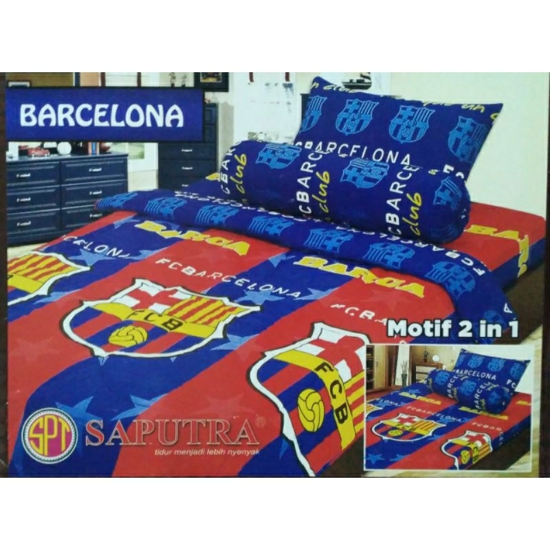 obral sprei 180x200 barcelona/barca /FCB merek saputra/merk saputra/sprei bola