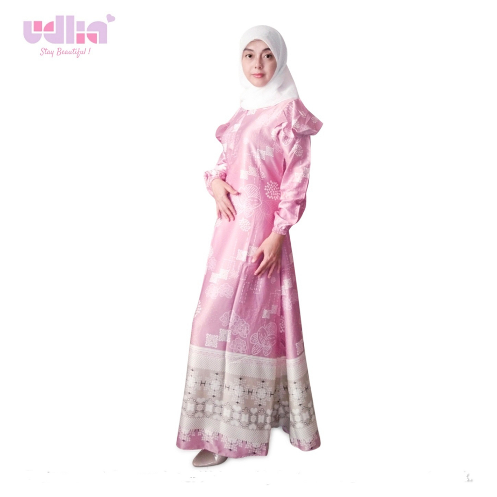 Udlia Gamis Pesta Lebaran Silk Katya Navy