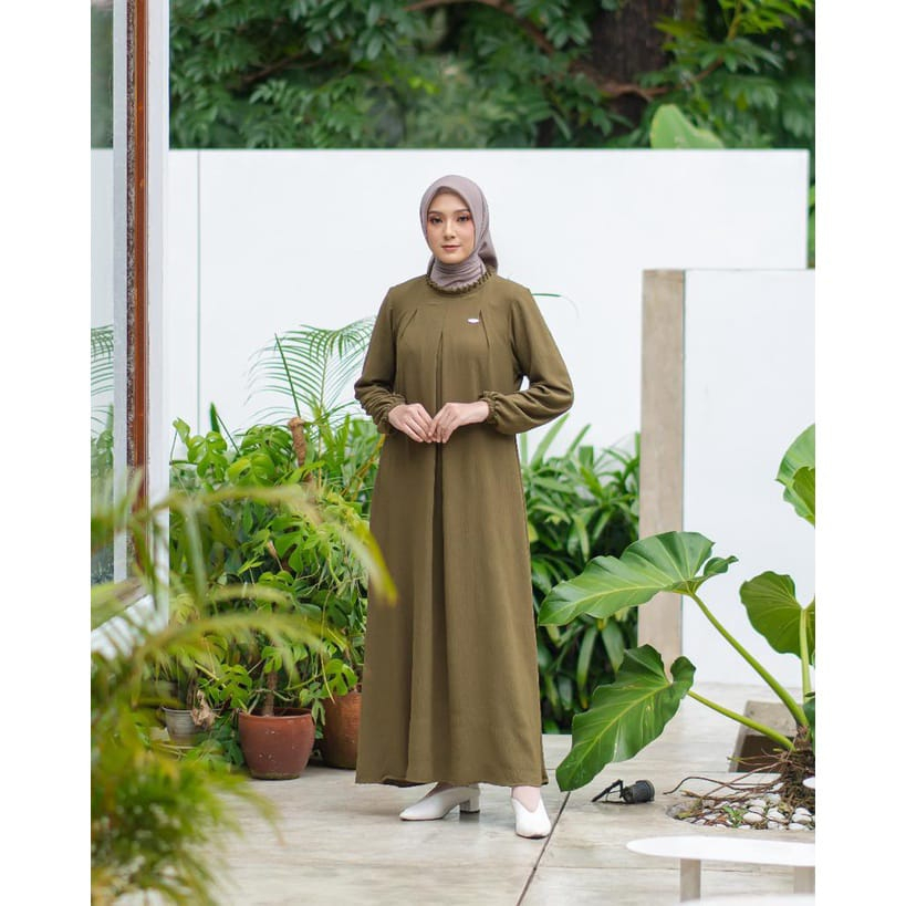 gamis terbaru 2023 lebaran wanita marwah drees ukuran L XL XXL 3XL 4XL bahan crincle airflow premium adem