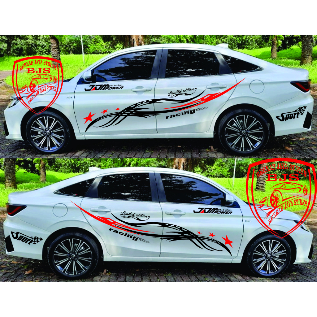 NEW Sticker stiker mobil TOYOTA VIOS G AT 2014 Hitam putih camry sedan stiker list cutting mobil acc