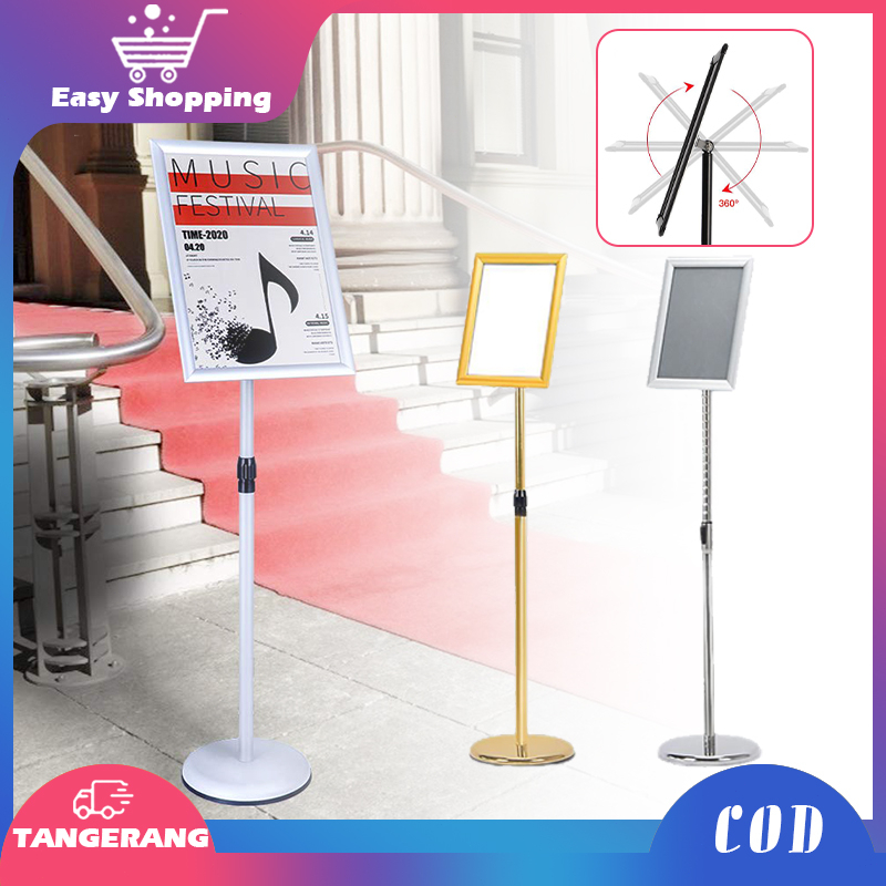 A4 Standing Sign Frame Stainless Standing Welcome Sign Telescoping Standing Frame 70-120cm