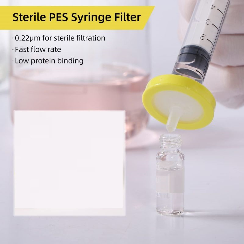 25pcs Syringe Filter 0.22 Um 13mm Syringe Membrane Filter Minisart Filter