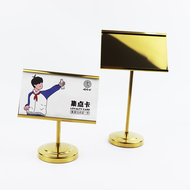 Tiang Nomor Meja 15cm Menu Stand Display Stainless Table Number Holder Name Card Holder Stick Card Holder