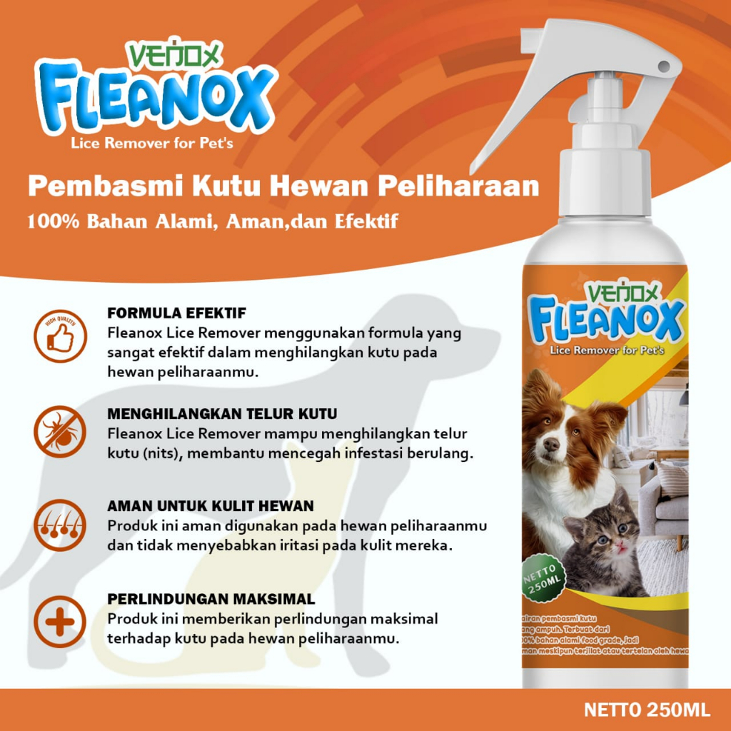 FLEANOX - Obat Anti Kutu Hewan Kucing Anjing Kelinci Pembasmi Kutu Flea Remover Spray Aman Terjilat