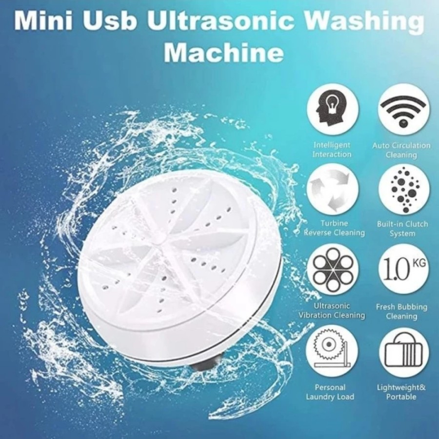 Mesin Cuci Mini Portable Ultrasonic Turbine Washing Machine Travel New