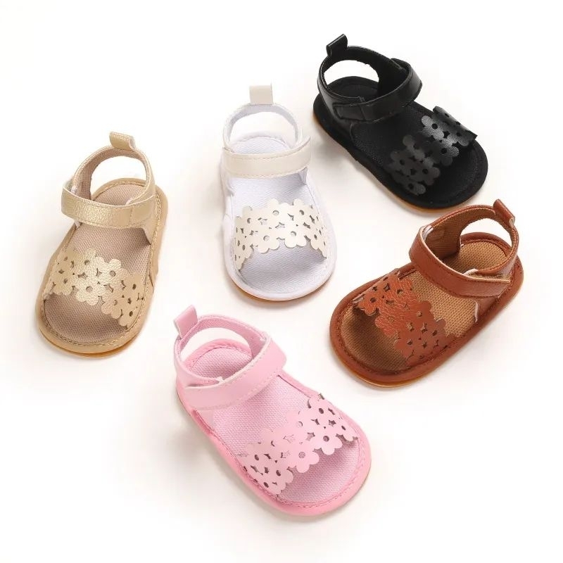 Sandal Bayi Prewalker Perempuan 0 12 Bulan Murah / Sandal Anak Baby Cewek FLOWER Terbaru