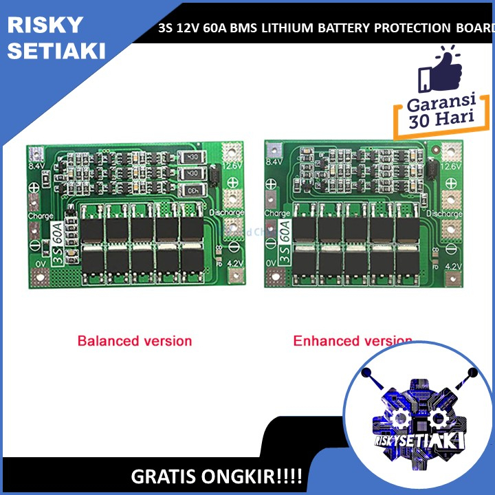 3S 12V 60A BMS LITHIUM BATTERY PROTECTION BOARD BALANCE