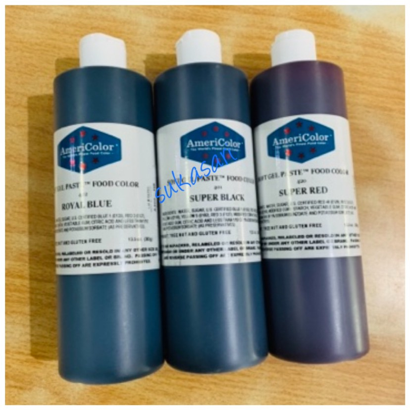 

Americolor 13.5 oz Super black icing color Big bottle pewarna makanan hitam