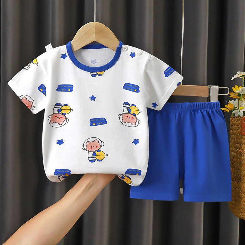 Setelan baju dan celana anak import bahan berkualitas unisex cowok cewek ukuran 73cm sampai 120cm