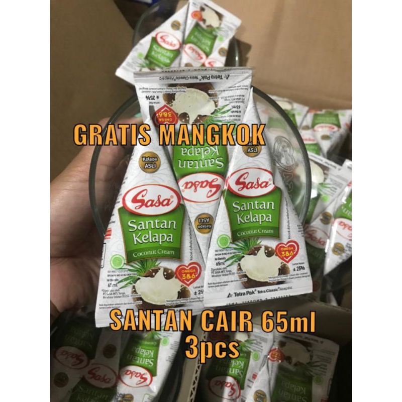 

SASA SANTAN CAIR 65ML isi 3pcs GRATIS MANGKOK