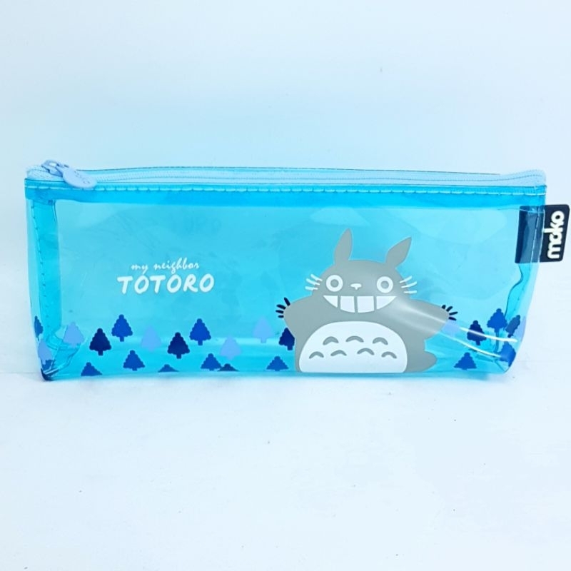 

Tempat Pensil Sleting Bahan Mika Motif TOTORO Biru
