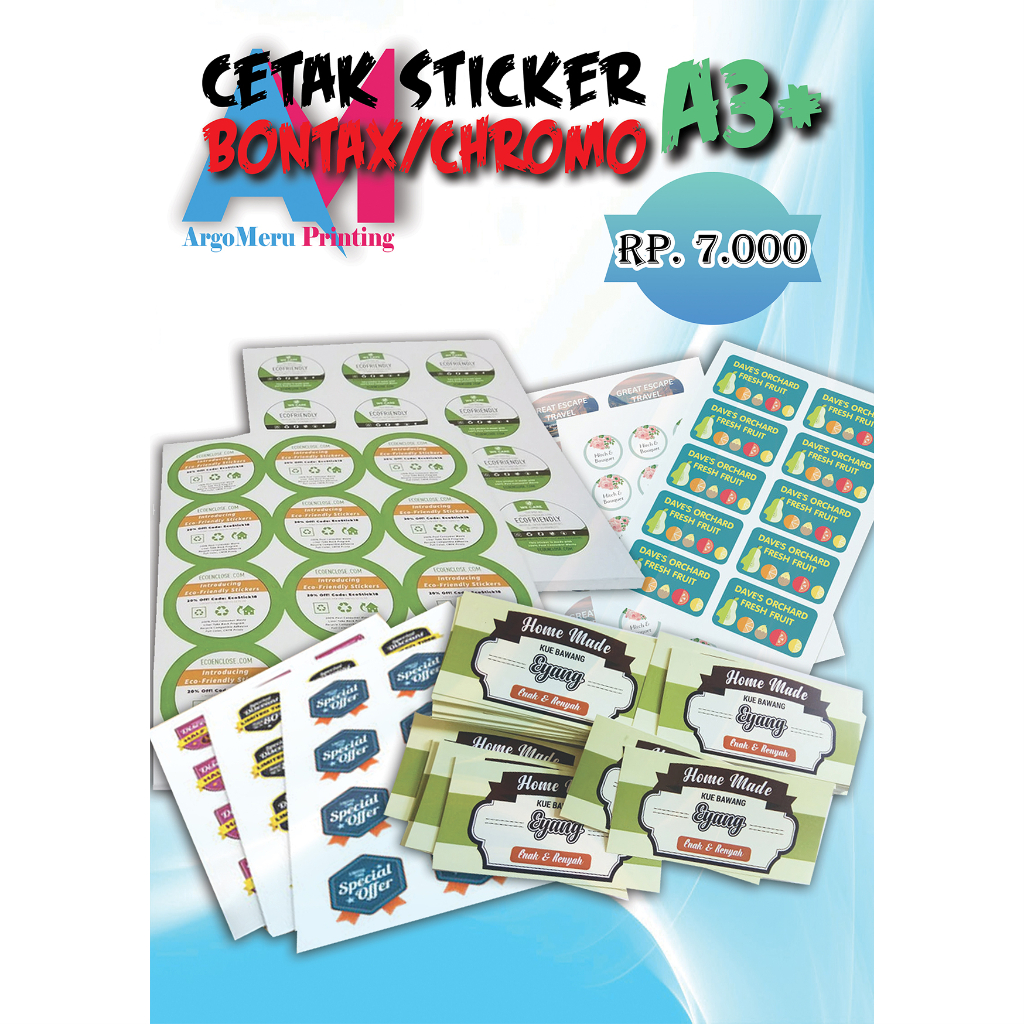 

CETAK STIKER BONTAX A3+ / CHROMO STIKER LABEL