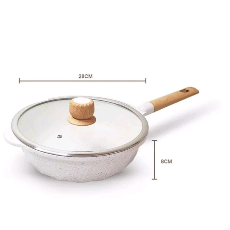 BOLDe Organic White Crystal Series Penggorengan Stir Fry Pan 28cm + LID Original Bolde