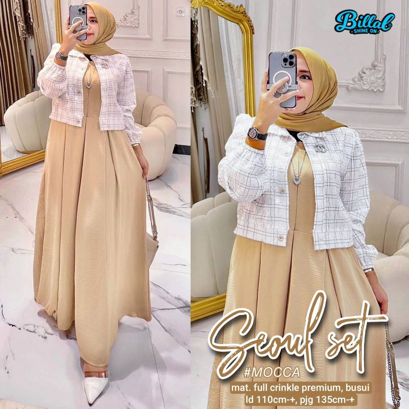 Best Seller Seoul Set By Billal / Setelan Crinkle Premium Busui