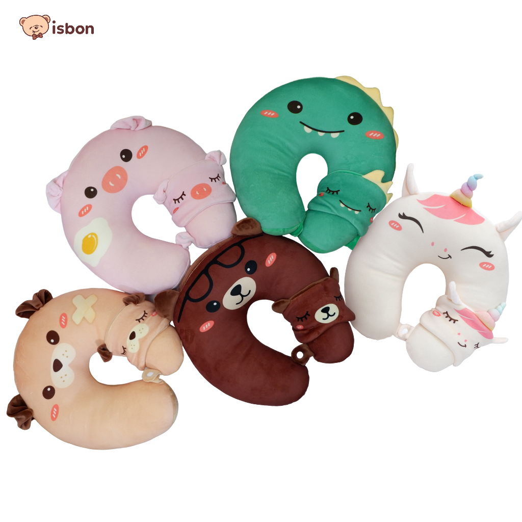 ISTANA BONEKA Bantal Leher Cuties Series 2 in 1 Penutup Mata Eye Mask Nyaman Digunakan Mudah Dibawa Perjalanan