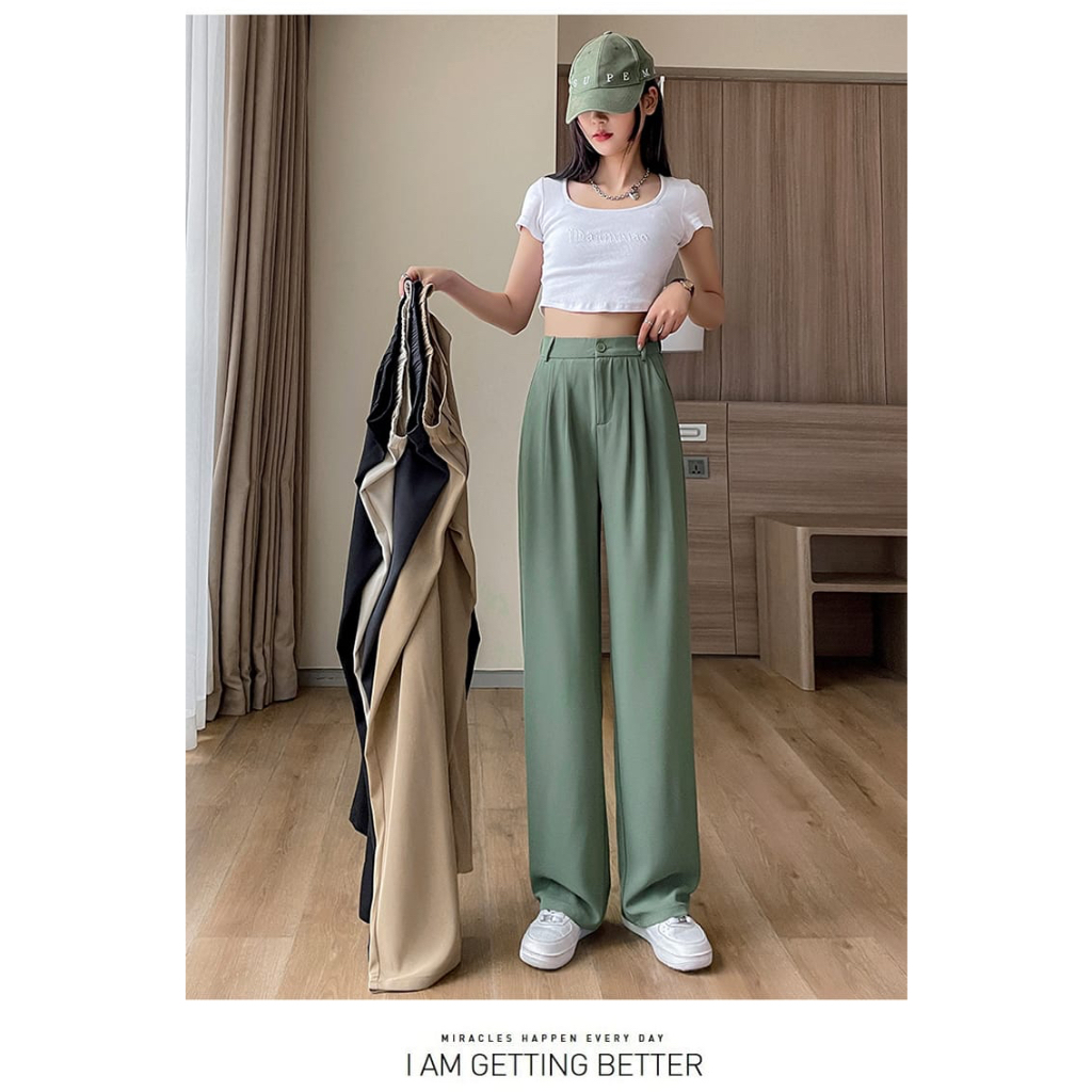 GROSIRTAS TG1713 Celana Kulot Wanita Loose Pants Trousers Wanita Celana Kulot Wanita Highwaist Celana Kantor Formal/Casual