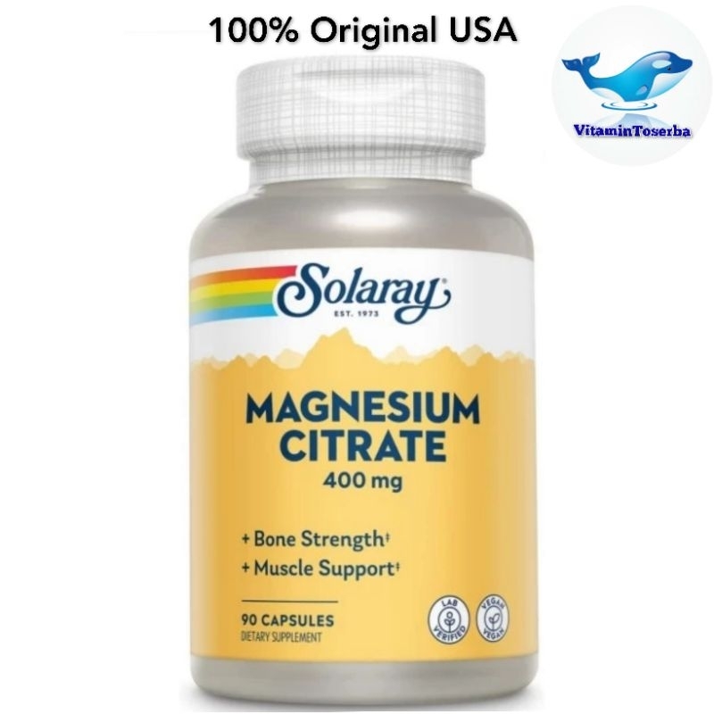 Solaray Magnesium Citrate 400 mg 90 / 180 Capsules