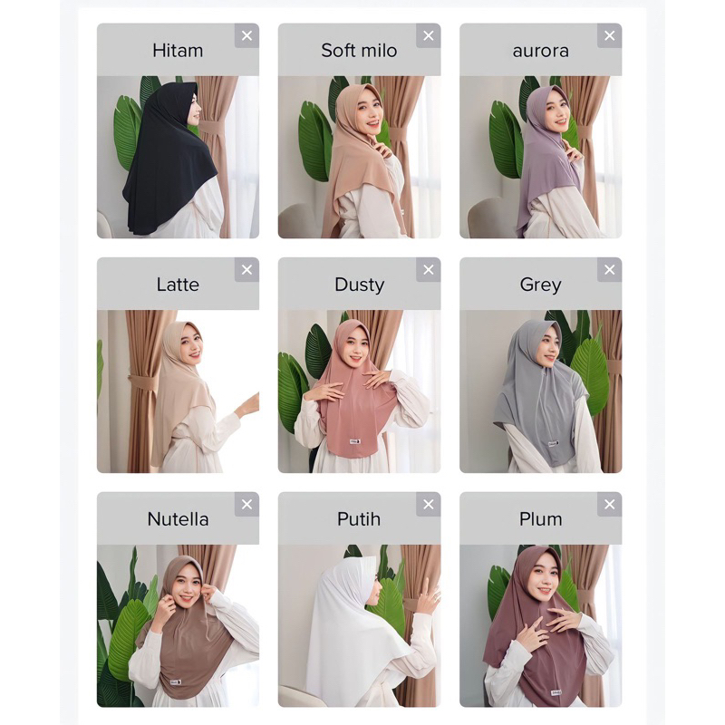 Paket Usaha Combo 10 Pcs Daily Hijab Instan Size L/Jumbo