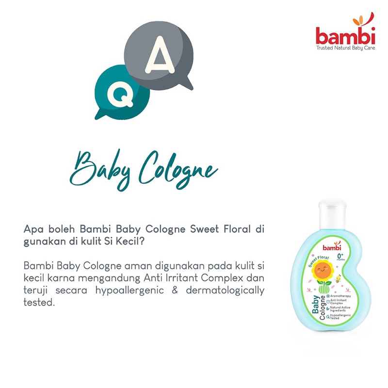 BAMBI Baby Cologne 100ml | Parfume Babyi Kulit Normal - Sensitif