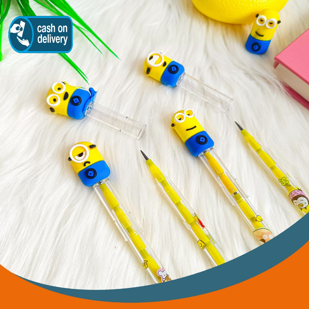 

PENSIL MINION UNIK PENSIL SUSUN BENSIA PELURU PENCIL KARAKTER REFILL UNIK