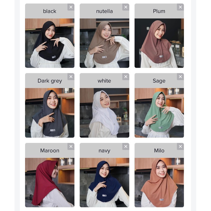 Paket Usaha Combo 10 Pcs Daily Hijab Instan Size M